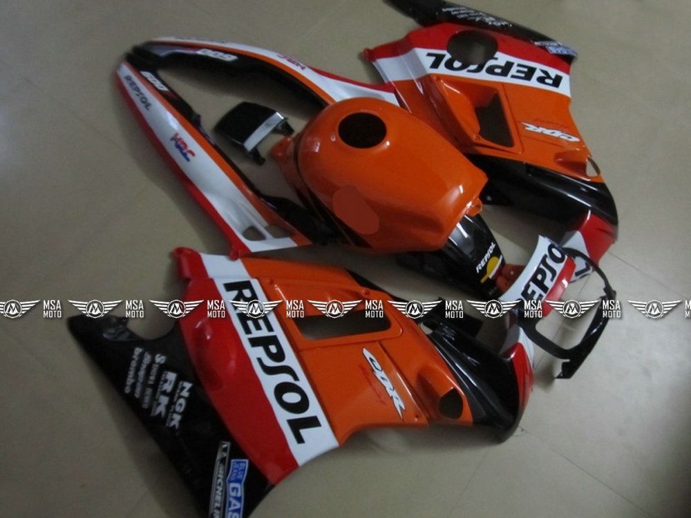 Комплект пластика Honda CBR600F2 1991-1994 ● Repsol Черный Оранжевый глянцевый